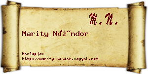 Marity Nándor névjegykártya