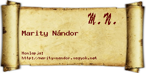 Marity Nándor névjegykártya
