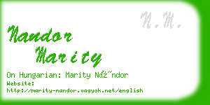 nandor marity business card